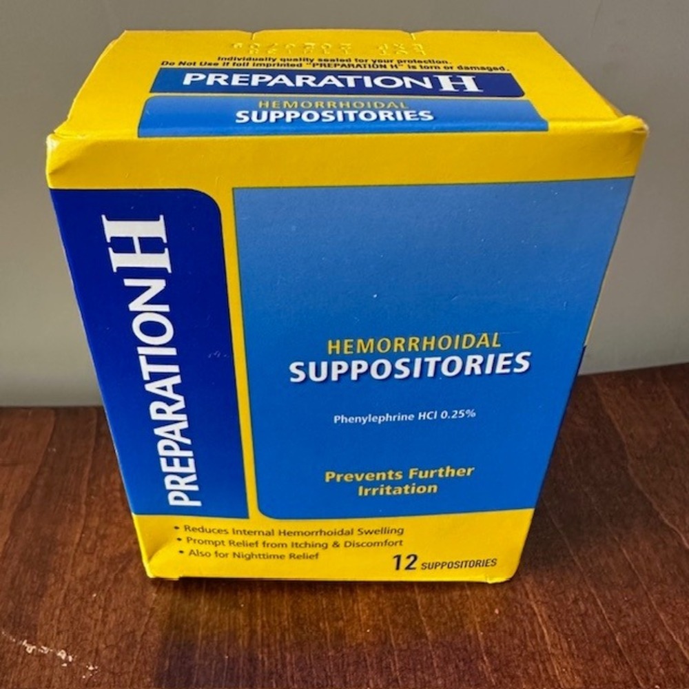 Preparation H Hemorrhoidal Suppositories 12 Count Relieves Itching‎ exp 05/26